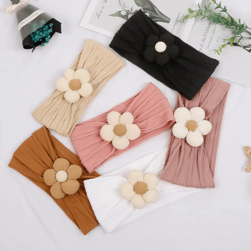 Turbante Bebê com Flor – Estilo e Conforto para as Pequenas