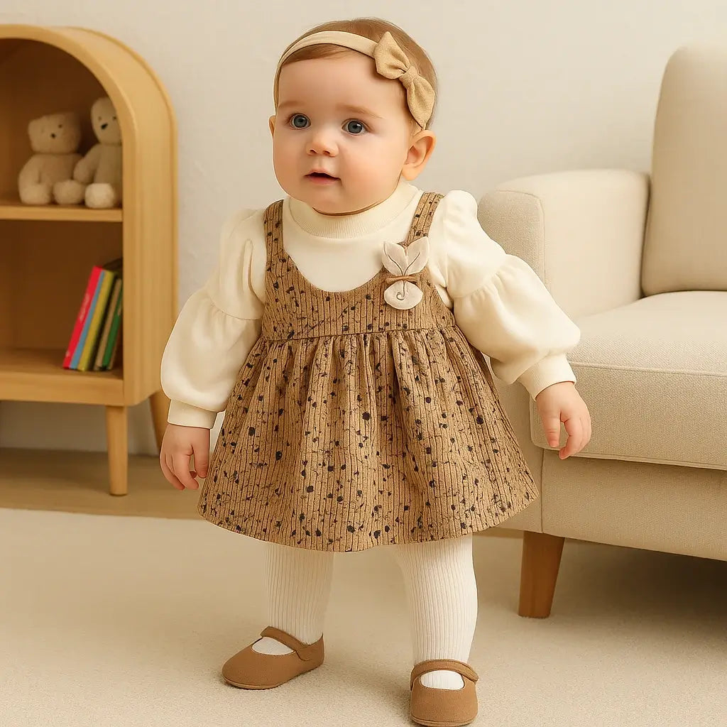 vestido-bebe-menina-costas-com-blusa-manga-longa-marrom-estampa-floral