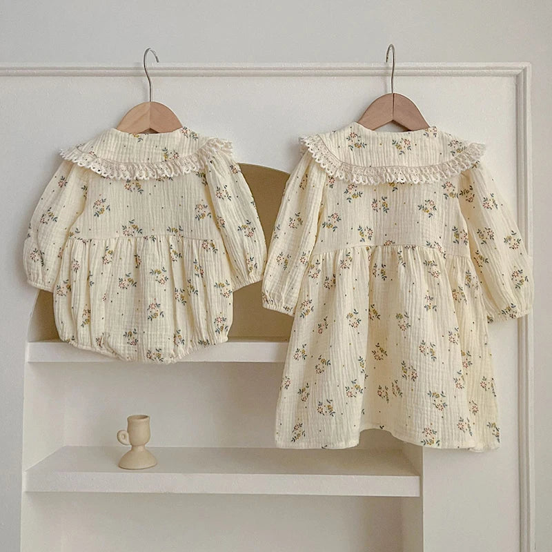 Vestido Infantil Manga Longa Irmãs Olívia