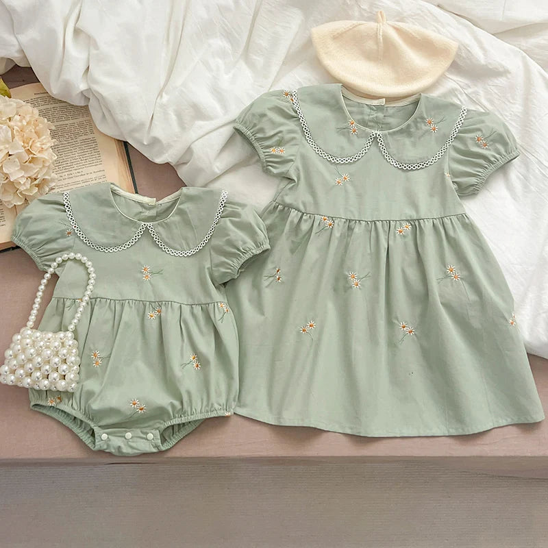 Romper  Floral Infantil Irmãs Ama