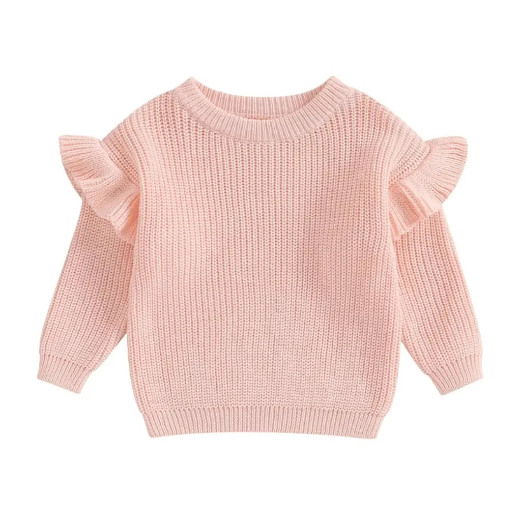 sueter-infantil-malha-rosa-claro-babados-menina-inverno-bebe
