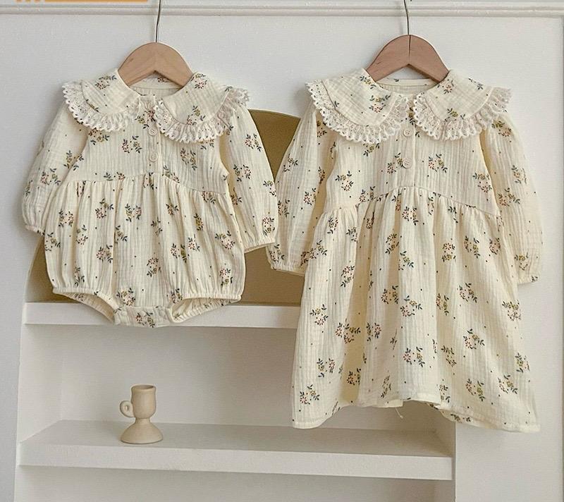 Vestido Infantil Manga Longa Irmãs Olívia